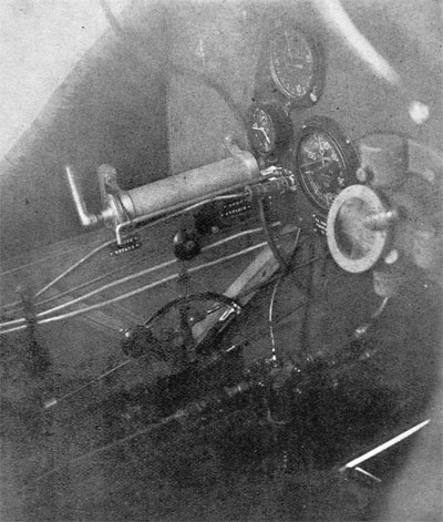 General Arrangement of Throttle and Gas Control, and Other Instruments in Pilot's Cockpit of a DH-4.