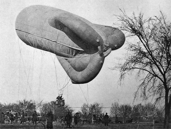 Caquot "Sausage" Balloon, Beginning Its Ascent U. S. Air Service Photo