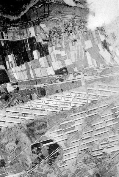 Partial View From the Air of the Vast American Air Service Assembly Repair and Salvage Shops at Romorantin, France U. S. Air Service Photo 