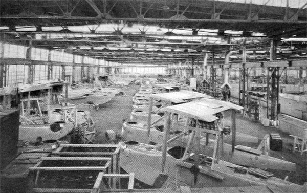 Hulls of F-5-L Type Seaplanes. Curtiss Elmwood Plant, Buffalo U. S. Air Service Photo 