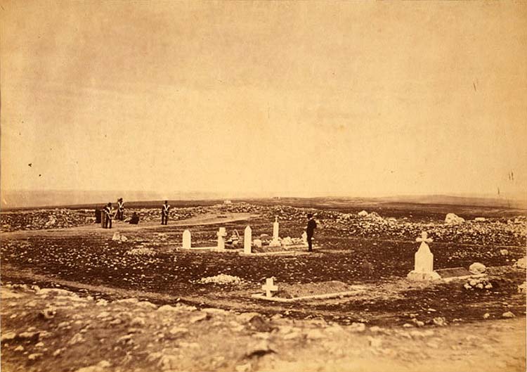 The cemetery Cathcart's Hill - the Picquet House, Victoria Redoubt and the Redoubt des Anglais in the distance