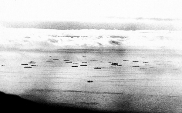 Arctic convoy PQ-17, photographed from the German reconnaisance plane, July 1942