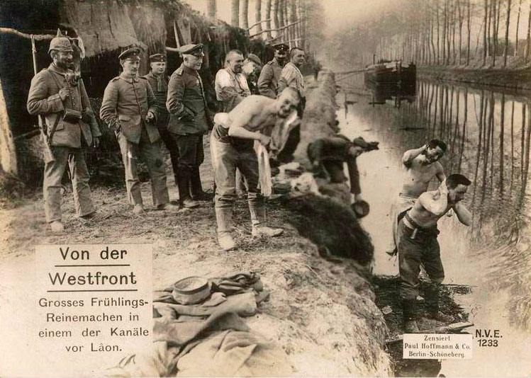 Western front: Big spring clean-up in one of the canals near Lâon. 